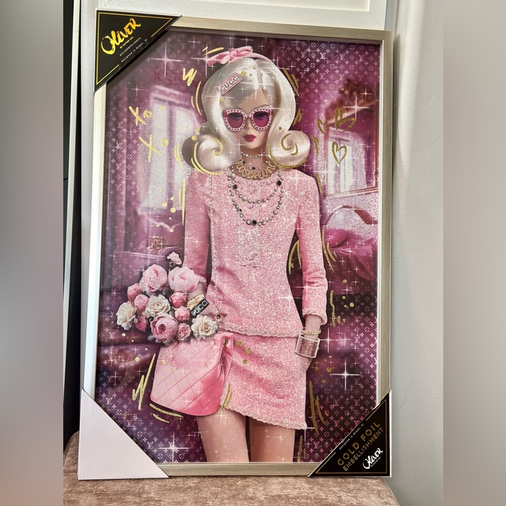Pink Barbie Gucci, LV, Chanel Art by Oliver Gal - Picture 2 of 4
